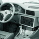 Black and white photo of BMW E28 M5 interior.